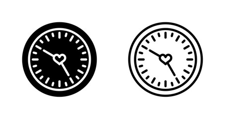 Love clock Vector Icon