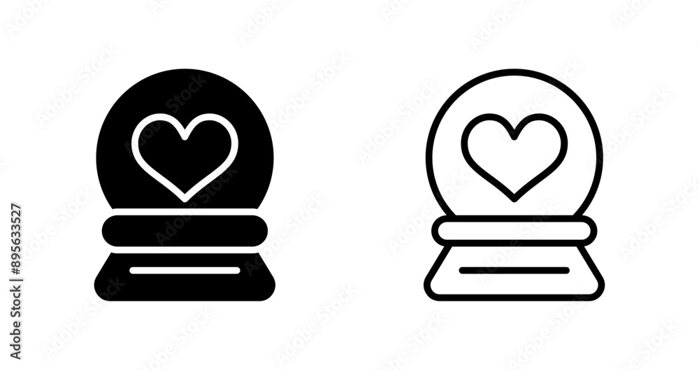 Poster love snow globe vector icon