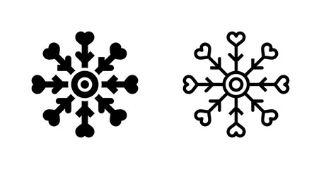 Love snowflake Vector Icon