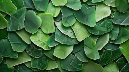   A close-up of leaves on a wall with clocks on either side