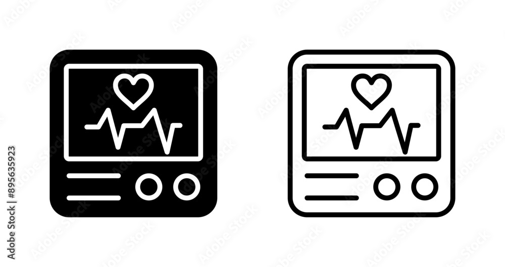 Wall mural Heart Rate Monitor Vector Icon