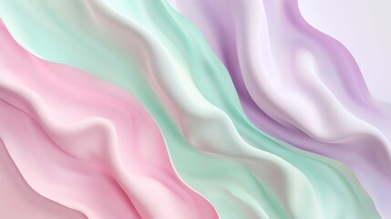 Fototapeta premium Pastel-colored flowing fabric with gentle waves and soft folds