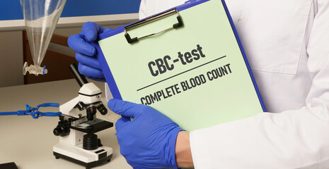 Complete Blood Count CBC is shown using the text