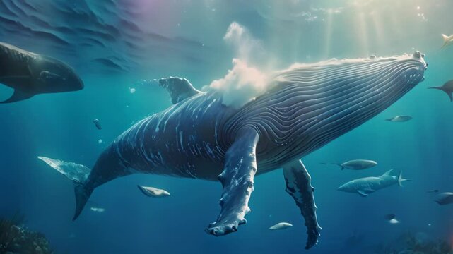 Whale in the sea Video 4K