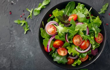 Spinach Salad With Cherry Tomatoes and Red Onion
