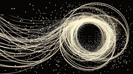 A stunning photograph featuring longexposure light trails in brilliant gold