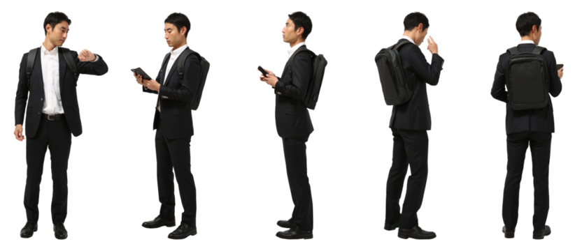 ビジネスマン 人物切り抜き5アングル