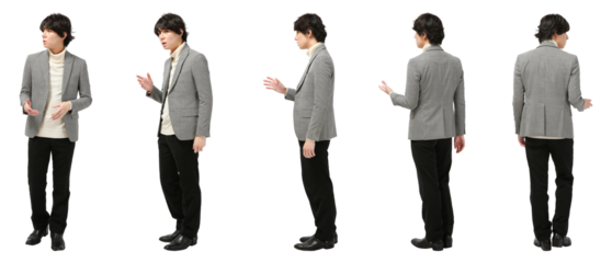 男性　人物切り抜き5アングル