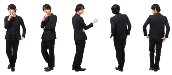 男性　人物切り抜き5アングル