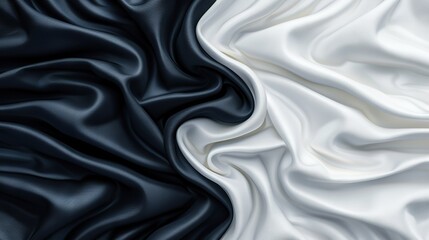 Obraz premium Monochromatic background featuring a wavy pattern at its center, juxtaposed with a bicolor backdrop displaying the same design in the middle