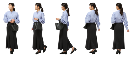 女性　人物切り抜き5アングル