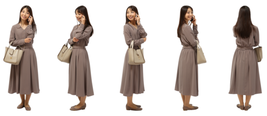 女性　人物切り抜き5アングル