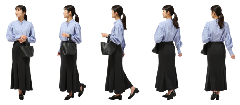 女性　人物切り抜き5アングル