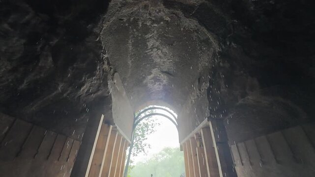 Chaitya hall of kondana caves in monsoon , Karjat, Maharashtra, India 