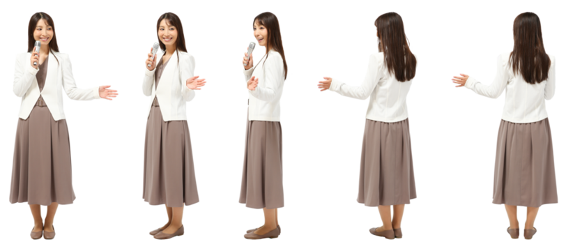 女性　人物切り抜き5アングル