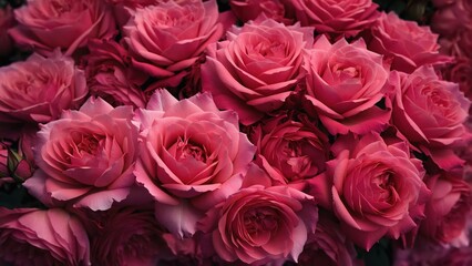 Naklejka premium Generative AI, A close-up of pink roses