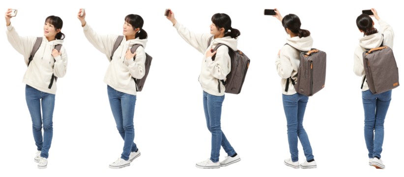 女性　人物切り抜き5アングル