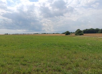 Field in somewhere. Countryside. Open field. Summertime. Unusual.