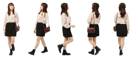 若い女性　人物切り抜き5アングル