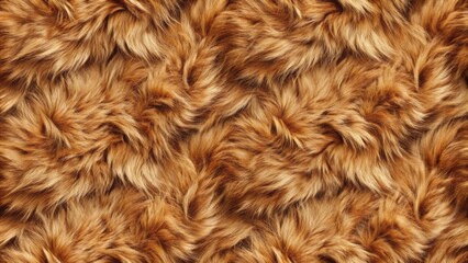 Close-up of soft, fluffy, brown cat fur texture in a seamless repeat pattern, ideal for backgrounds or design elements.