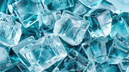Obraz premium A stack of ice cubes on top of another stack of ice cubes piled on top