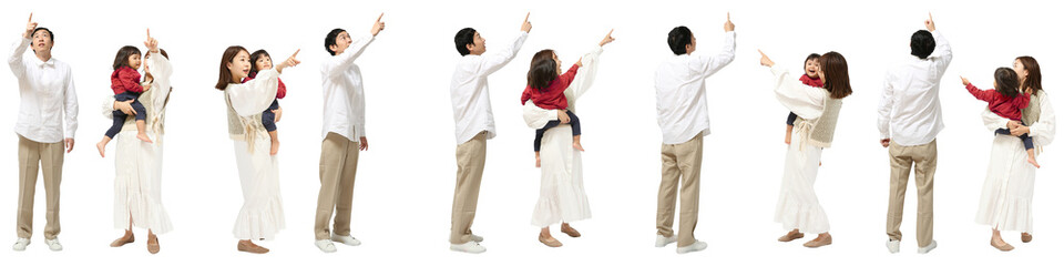 ファミリー3人　人物切り抜き5アングル