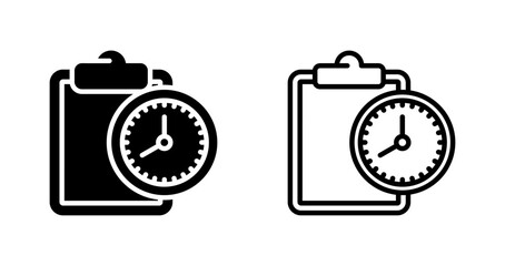 Clipboard with clock Vector Icon