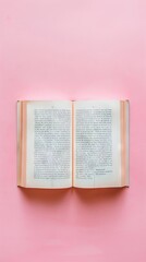 Obraz premium Flat Lay Photo of Open Book with Pastel Background