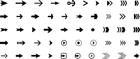 Arrow icons. Set of vector arrows