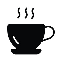 Coffee cup, hot beverage, tea cup with steam vector design