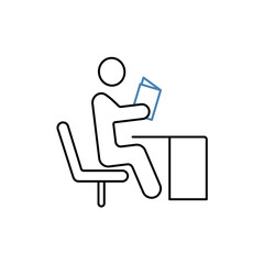 read a book concept line icon. Simple element illustration. read a book concept outline symbol design.