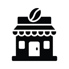 A coffee shop icon showing a cafe or store where coffee and other beverages are served.