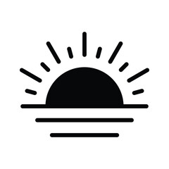 A sunrise icon depicting the sun rising over the horizon, symbolizing a new day and fresh beginnings.