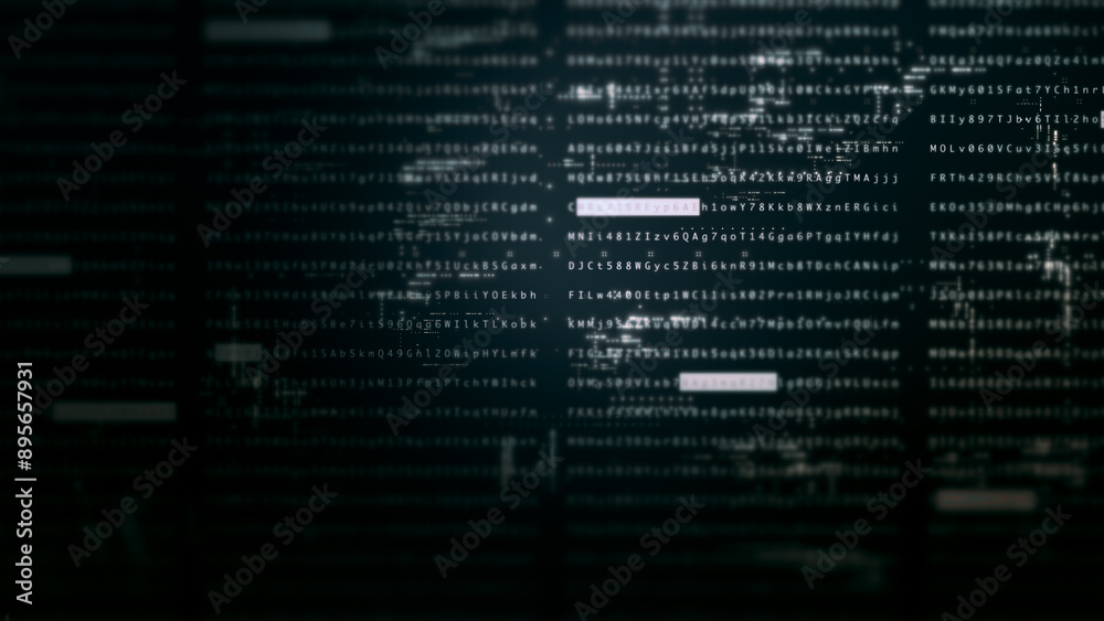 Leinwandbilder Futuristic screen display matrix, hi-tech digital data telemetry with encrypted numbers, display dynamic background for computer desktop screen display format