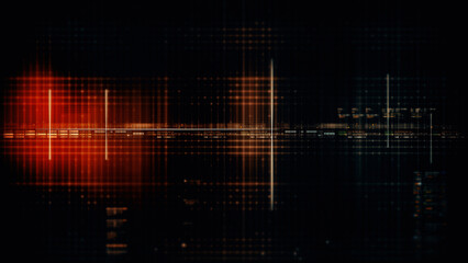 Futuristic screen display matrix, hi-tech digital data telemetry with encrypted numbers, display dynamic background for computer desktop screen display format