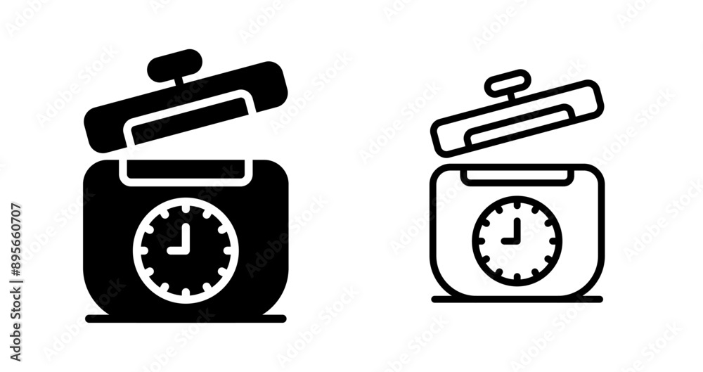 Poster pressure cooker vector icon