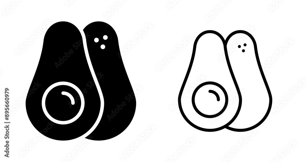 Poster avocado vector icon