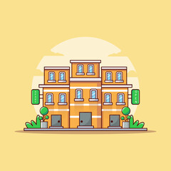 Fototapeta premium Apartment Building Illustration using modern style vector view