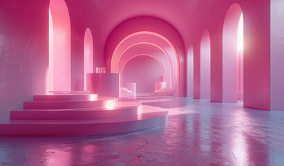 Pink Arches Hallway