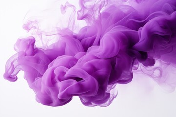 Fototapeta premium Abstract Purple Ink Swirl,purple smoke on a white background