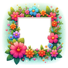 frame with flowers