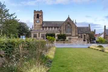 Sunderland Minster aka St Michael and all Angels. Minster Green is in the foreground