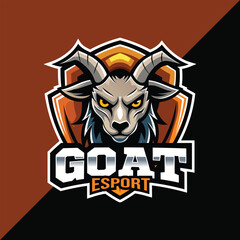 Goat Esport mascot logo design with shield