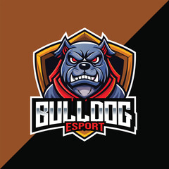 Bulldog Esport mascot logo design with shield