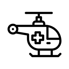 emergency helicopter line icon