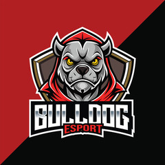 Bulldog Esport mascot logo design with shield
