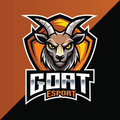 Goat Esport mascot logo design with shield