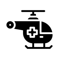 emergency helicopter glyph icon
