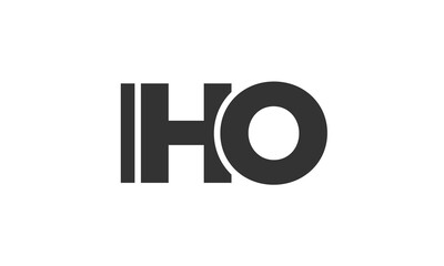 IHO logo design template with strong and modern bold text. Initial based vector logotype featuring simple and minimal typography. Trendy company identity.