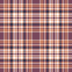Plaid seamless pattern. Check fabric texture. Vector textile print.